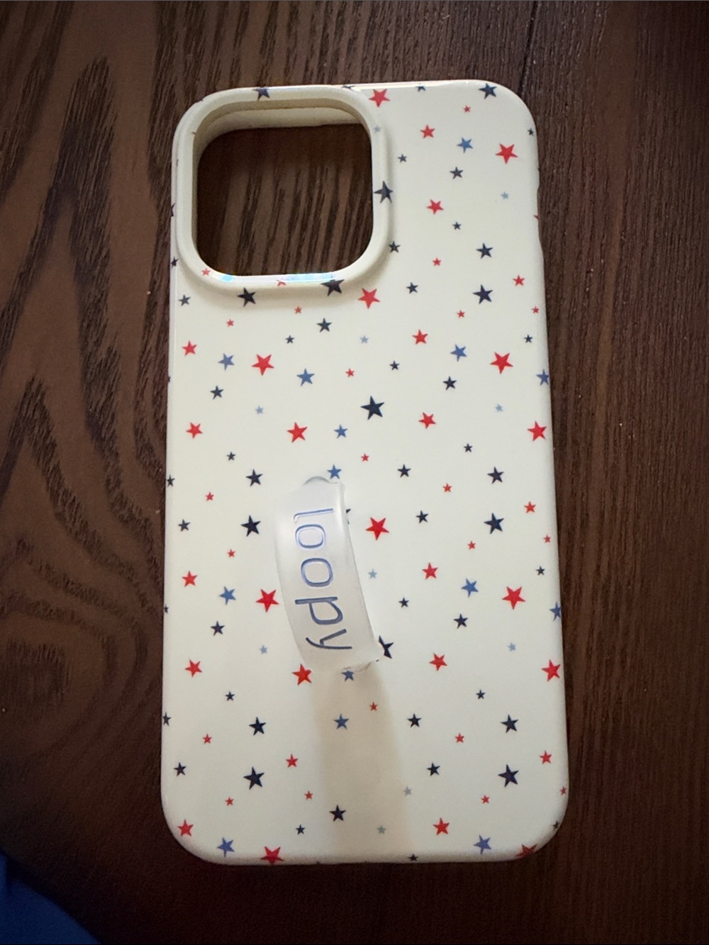 White Star Pattern Phone Case with Loop - Compatible Cell Phone Accessory